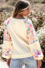 Load image into Gallery viewer, Printed Round Neck Balloon Sleeve Sweatshirt