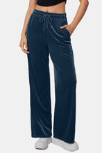 Load image into Gallery viewer, Drawstring Elastic Waist Straight Leg Pants