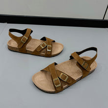 Load image into Gallery viewer, Open Toe Flat Buckle Sandals