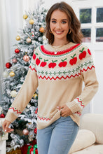 Load image into Gallery viewer, Angel Wings Apples Graphic Round Neck Long Sleeve Sweater