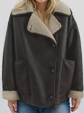 Load image into Gallery viewer, Collared Neck Long Sleeve Plush Jacket