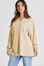 Load image into Gallery viewer, Waffle-Knit Long Sleeve Sweatshirt