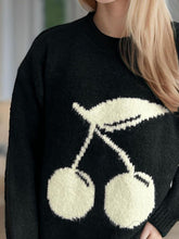Load image into Gallery viewer, Cherry Round Neck Long Sleeve Sweater