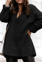 Load image into Gallery viewer, V-Neck Dropped Shoulder Sweater