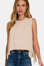 Load image into Gallery viewer, Zenana Exposed Seam Slit Round Neck Tank