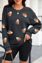 Load image into Gallery viewer, Sequin Round Neck Long Sleeve Sweatshirt