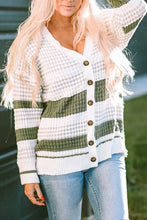 Load image into Gallery viewer, Striped Button Down Cardigan