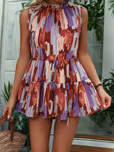 Load image into Gallery viewer, Peplum Mock Neck Sleeveless Blouse
