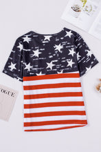 Load image into Gallery viewer, Cutout Striped Round Neck Short Sleeve T-Shirt