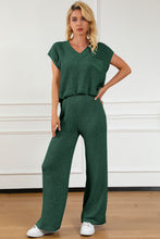 Load image into Gallery viewer, Pocketed V-Neck Top and Wide Leg Sweater Set