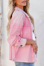 Load image into Gallery viewer, Exposed Seam Collared Neck Drop Shoulder Jacket