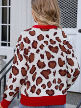 Load image into Gallery viewer, Leopard Round Neck Long Sleeve Sweater