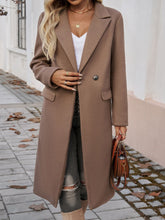 Load image into Gallery viewer, Pocketed Collared Neck Long Sleeve Coat