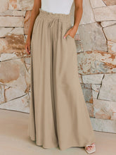 Load image into Gallery viewer, Drawstring Wide Leg Pants with Pockets