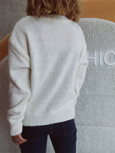 Load image into Gallery viewer, Bow Trim Round Neck Long Sleeve Sweater