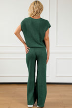 Load image into Gallery viewer, Pocketed V-Neck Top and Wide Leg Sweater Set