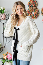 Load image into Gallery viewer, First Love Tie Closure Open Knit Cardigan