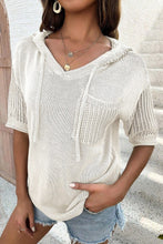 Load image into Gallery viewer, Drawstring Half Sleeve Hooded Sweater