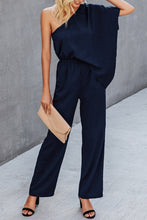 Load image into Gallery viewer, Single Shoulder Short Sleeve Jumpsuit