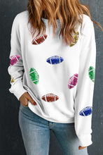 Load image into Gallery viewer, Football Round Neck Long Sleeve Sweatshirt