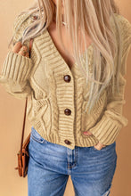 Load image into Gallery viewer, Cable-Knit Button Down V-Neck Cardigan
