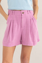 Load image into Gallery viewer, HYFVE High Waist Pleated Linen Shorts