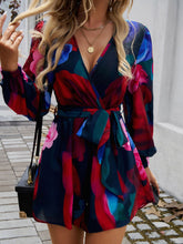Load image into Gallery viewer, Tied Surplice Long Sleeve Romper