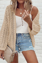 Load image into Gallery viewer, Openwork Open Front Dropped Shoulder Cardigan