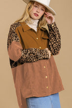 Load image into Gallery viewer, High-Low Leopard Snap Down Shacket