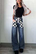 Load image into Gallery viewer, Checkered Wide Leg Jeans