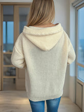 Load image into Gallery viewer, Cable-Knit Long Sleeve Hooded Cardigan