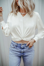 Load image into Gallery viewer, Textured V-Neck Long Sleeve Blouse