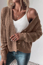 Load image into Gallery viewer, Openwork Button Up Long Sleeve Cardigan
