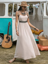 Load image into Gallery viewer, Waffle-Knit Tied Spaghetti Strap Dress