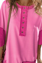 Load image into Gallery viewer, Exposed Seam Round Neck Half Sleeve T-Shirt