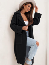 Load image into Gallery viewer, Pocketed Collared Neck Dropped Shoulder Cardigan