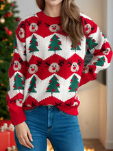 Load image into Gallery viewer, Christmas Element Round Neck Long Sleeve Sweater