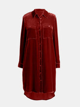 Load image into Gallery viewer, High-Low Button Up Long Sleeve Knee Length Dress
