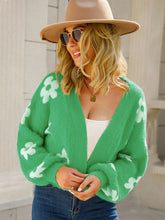 Load image into Gallery viewer, Angel Wings Flower Open Front Long Sleeve Cardigan