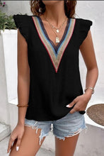 Load image into Gallery viewer, Full Size Ruffled V-Neck Cap Sleeve Blouse