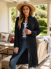 Load image into Gallery viewer, Fringe Open Front Long Sleeve Cardigan