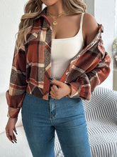 Load image into Gallery viewer, Plaid Button Up Long Sleeve Jacket