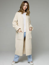Load image into Gallery viewer, Pocketed Open Front Dropped Shoulder Cardigan
