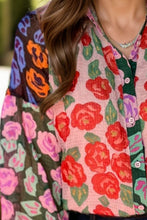 Load image into Gallery viewer, Printed Collared Neck Long Sleeve Shirt