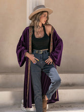 Load image into Gallery viewer, Embroidered Open Front Long Sleeve Cardigan