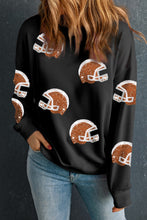 Load image into Gallery viewer, Sequin Round Neck Long Sleeve Sweatshirt
