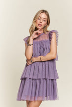 Load image into Gallery viewer, ADORA Layered Ruffled Cap Sleeve Mesh Dress