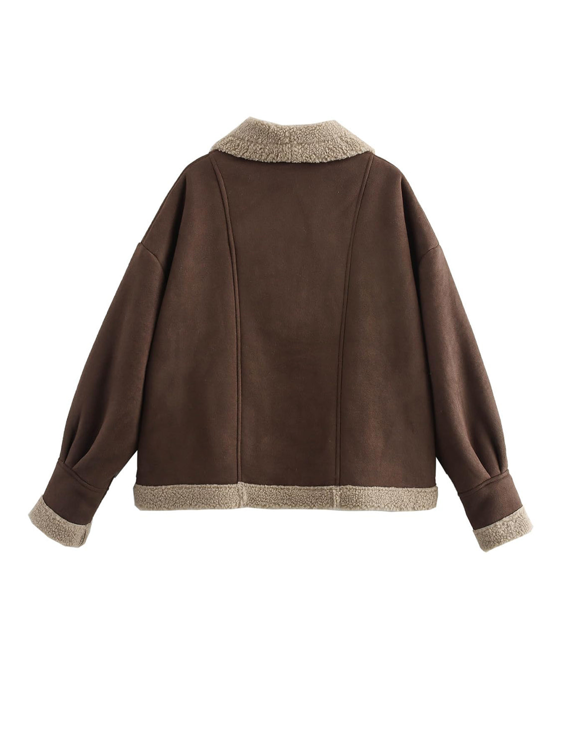 Load image into Gallery viewer, Fuzzy Collared Neck Long Sleeve Jacket