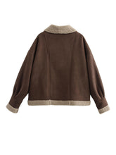 Load image into Gallery viewer, Fuzzy Collared Neck Long Sleeve Jacket
