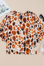 Load image into Gallery viewer, Printed Tie Neck Three-Quarter Sleeve Blouse